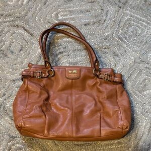 Coach Cognac Leather Double-Handle Shoulder Bag